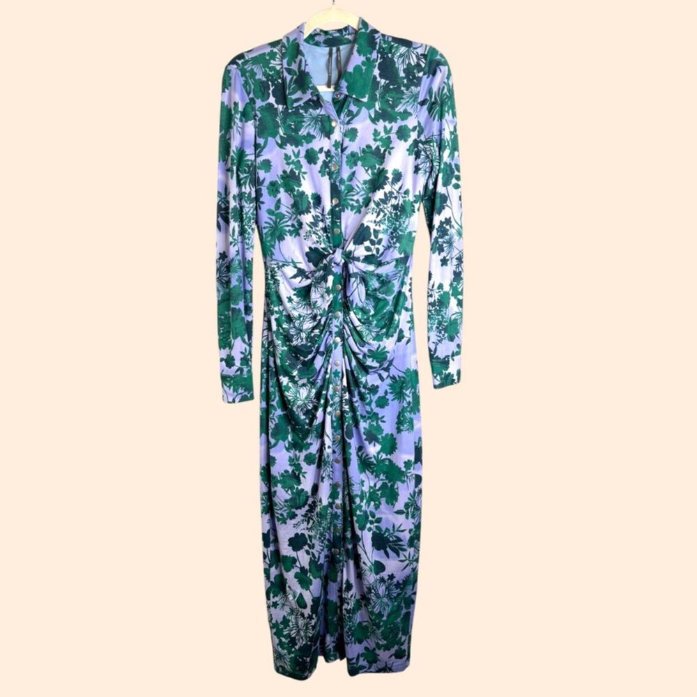 Anthropologie Midi Front Tie Shirt Dress - Picture 2 of 8